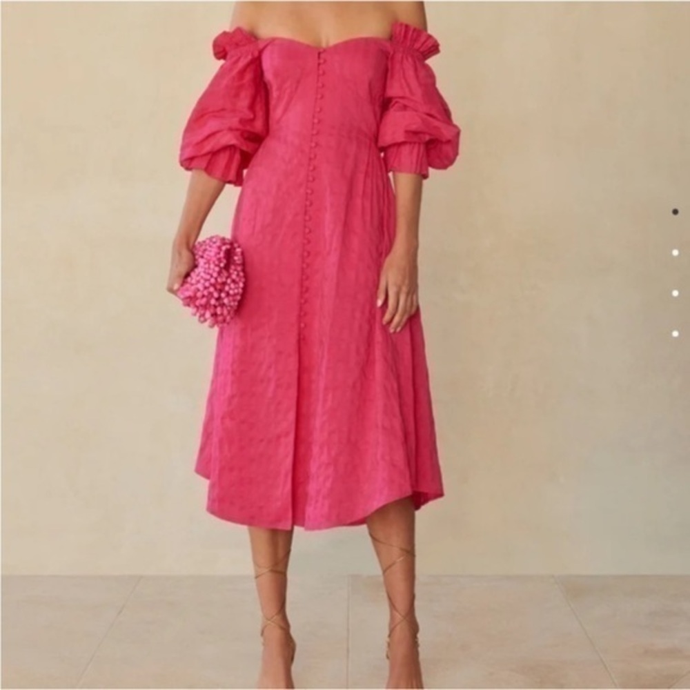 Cult Gaia Simone Gathered Detailed Midi Dress